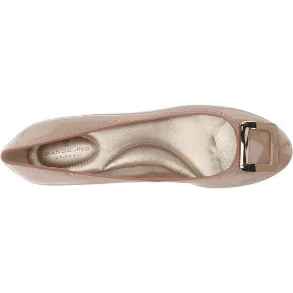 Bandolino Womens Beige Cafe Closed Rounded Toe Flexible Wedge Flat Tad Pump - Picture 5 of 8